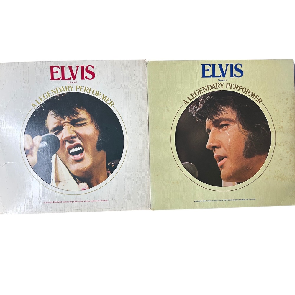 Elvis Presley Legendary Performer Vol 1 & 2 Vinyl Record Lot RCA CPL1-0341 1349